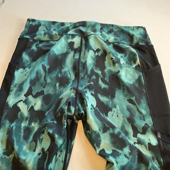 Ideology Abstract Green Camo Mesh Outer Leg Panel Leggings Workout Pants Sz 1X - Picture 4 of 11